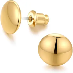 Dot Earrings Gold Silver Stud Earrings for Women Flat Round Earring Minimalist Earring