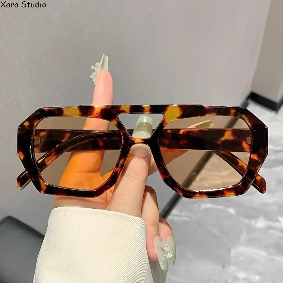 3 Pack Large Rectangular Sunglasses for Men & Women – Gradient Green-to-Blue Lenses, Sturdy Metal Frame, Trendy Fashion Eyewear for Casual, Formal, Travel & Daily Wear