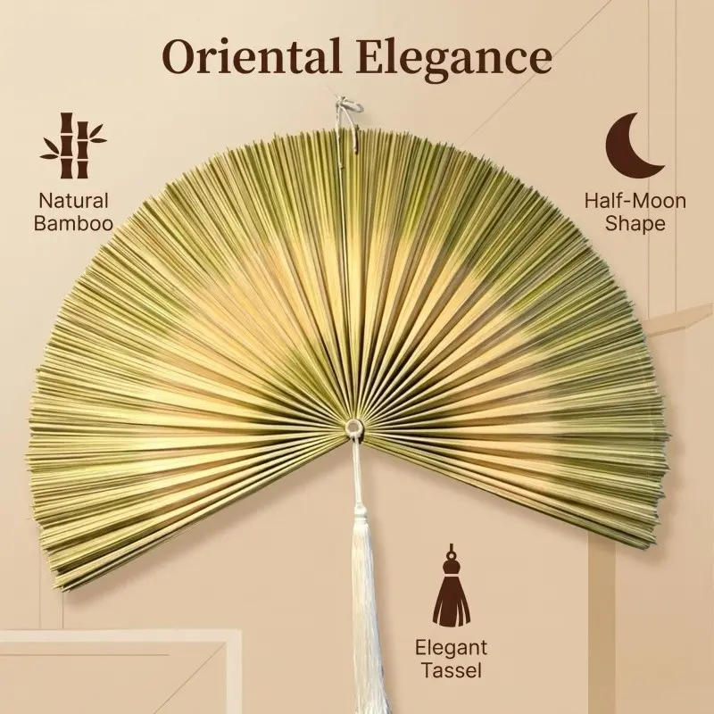 Large Hanging Fan, Decorative Folding Fan, Ultra Large Wall-Mounted Fan, Bamboo Design, Home Decoration, Creative Home Decor, Festival Gift, Living Room, Bedroom, Tea House, Hotel, Wedding Decor
