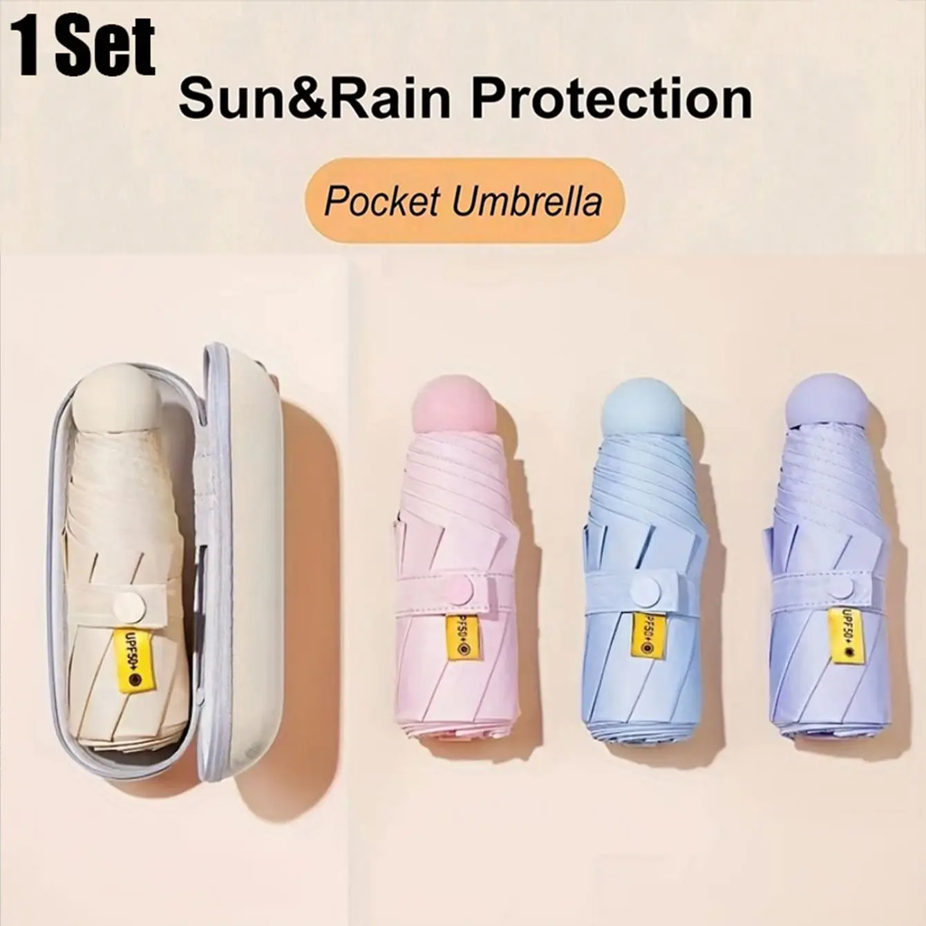 Portable Mini Manual Folding Umbrella for Women, Compact Foldable Design, Multiple Colors Available, Ideal Sun Protection Accessory, Portable Pocket Umbrella
