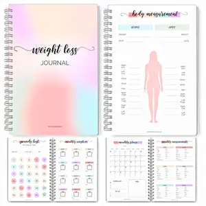 12-Month Weight Loss Journal, Weight Loss and Body Measurement Log, Weight and Body Measurement Tracking Chart, Professional Weight Loss Tracking Manual, Planners, A5 Size (Rainbow Edition)