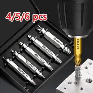 6-Piece Broken Bolt Remover Set, Dual-Head Design, Home Repair Tool, Electric Tool Accessories, Screw Extraction Kit