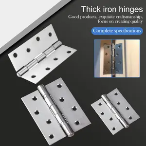 5pcs wooden door with perforated iron hinges, thickened door and window hinge hinges, 3.9-inch and 5.24-inch cabinet door hinge accessories, weldable iron material door and window hinges for flat opening, sturdy and durable folding iron welded hinge box