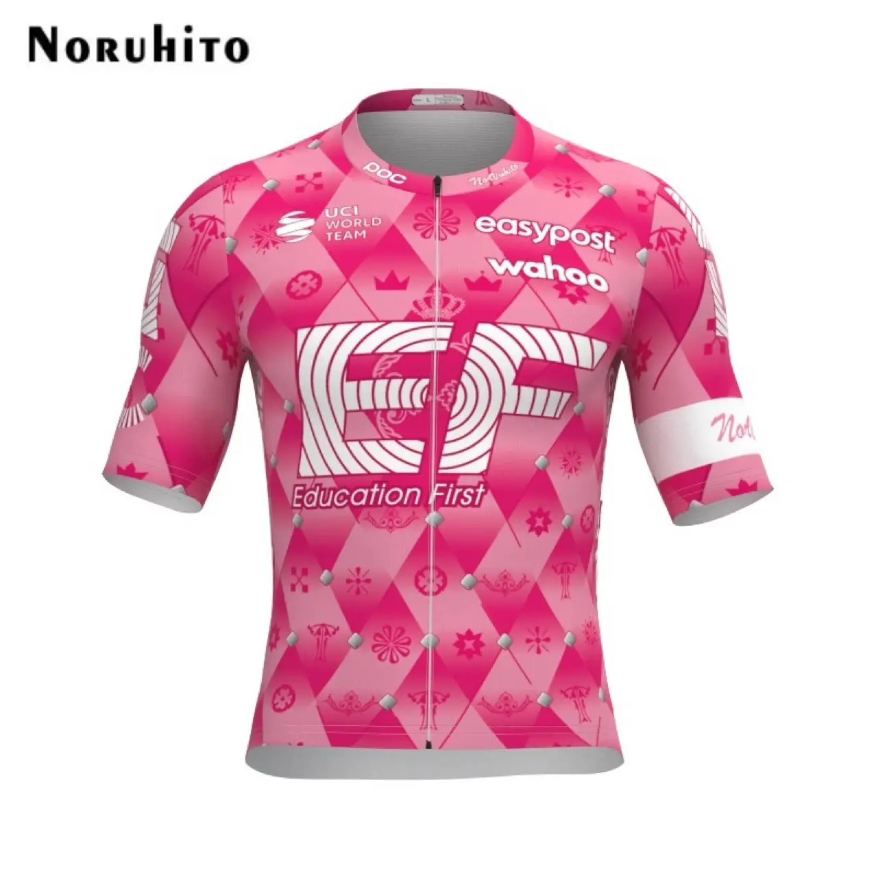 Unisex 2025 Tour de France EF Team Short-Sleeve Cycling Jersey - Polyester, Breathable, Machine Washable, Short Sleeve Tops for Spring-Summer Road Cycling Apparel