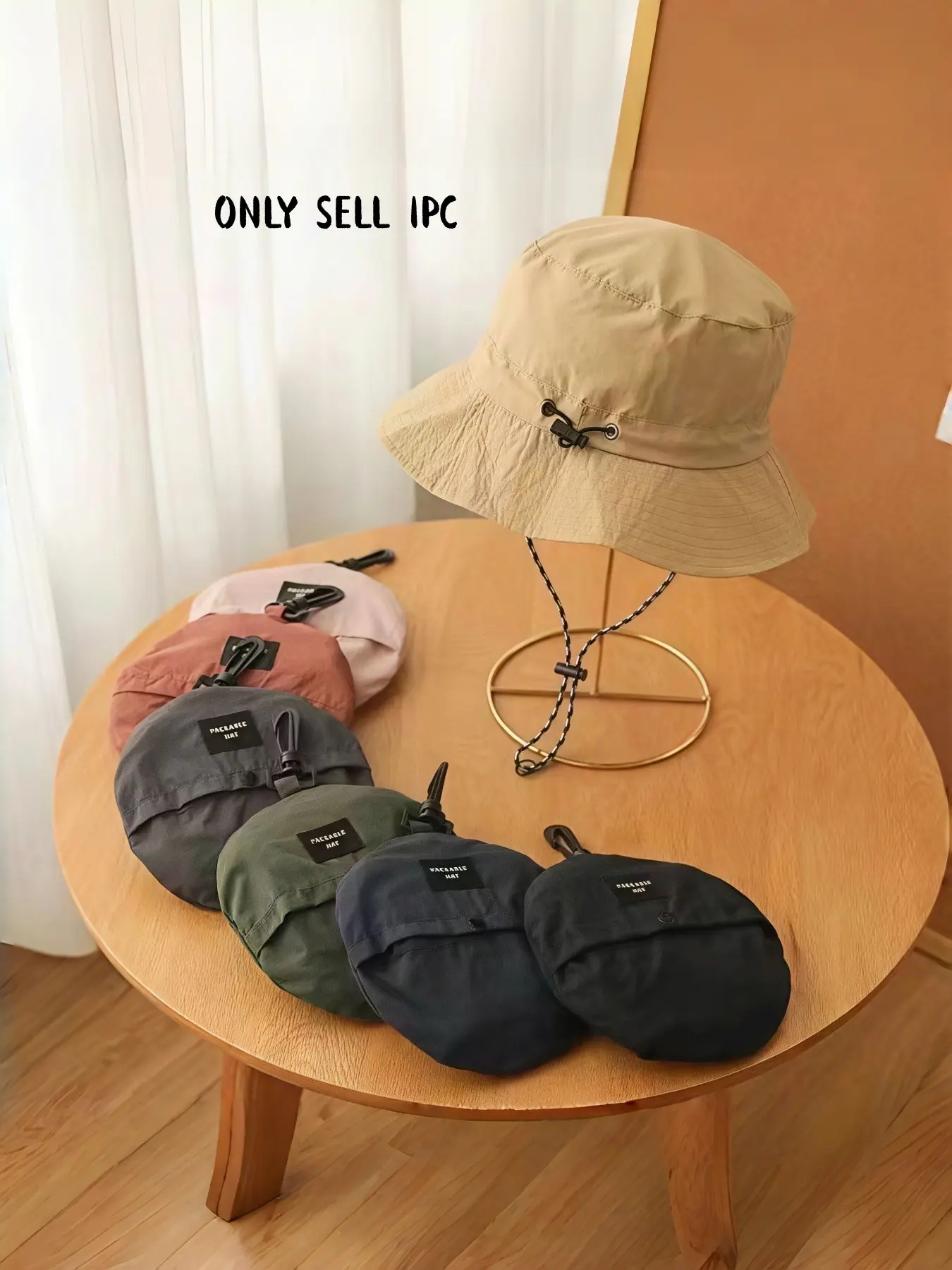 Outdoor Travel Waterproof Sun Bucket Hat with Portable Storage Bag, Quick-Dry Fishing Hats, UV Protection Hiking Hat for Men and Women, Polyester Outdoor Headwear Sports Hat