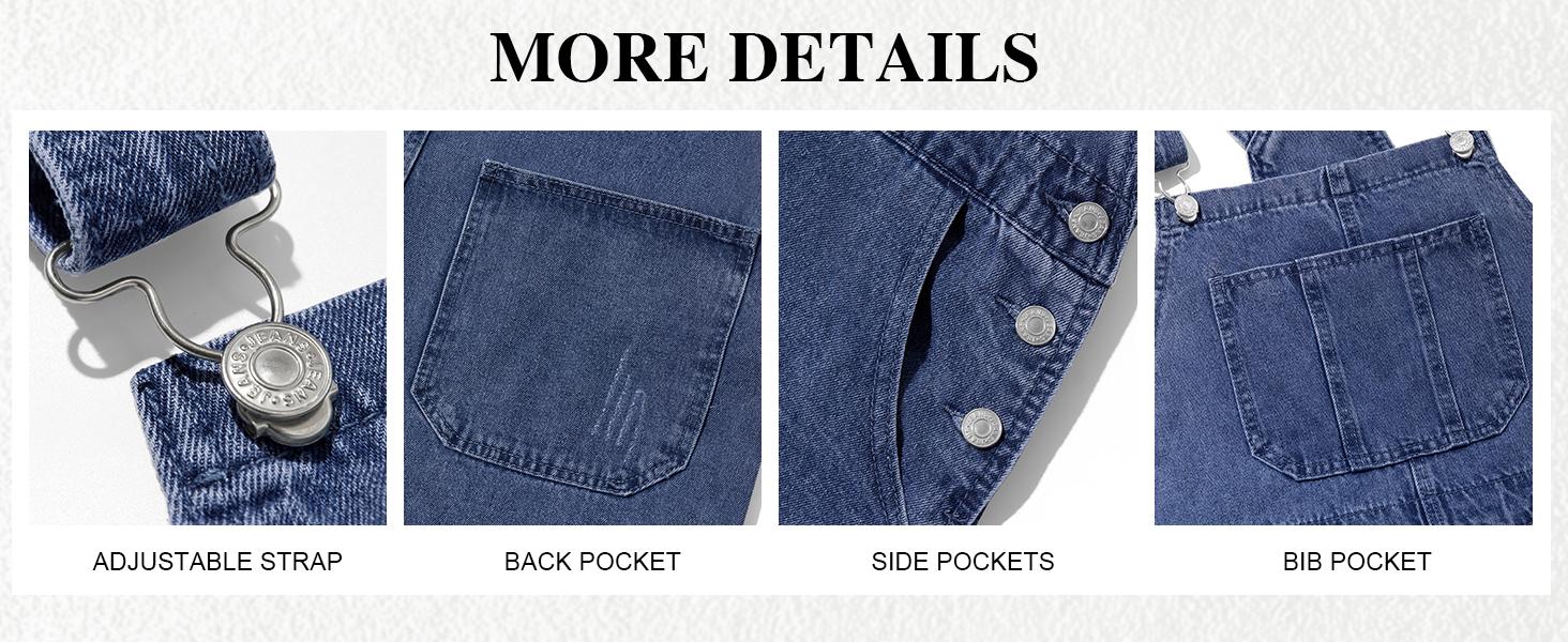 Beotyshow Men's Denim Bib Overall Ripped Distressed Jean Casual Fashion Workwear Adjustable Strap Hip Hop Jumpsuit