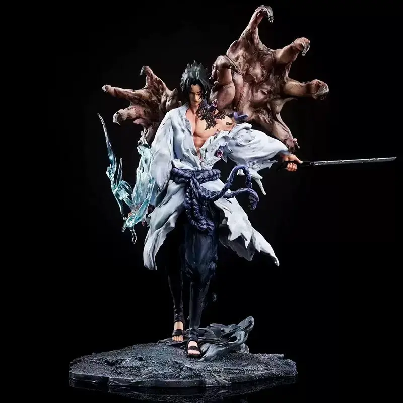 Iron Curtain Sasuke Naruto Handmade Statue Gk Model, Secondary Dimension Anime Figure, Fire Shadow Display Piece, Collectible Figurine, PVC Resin Figure