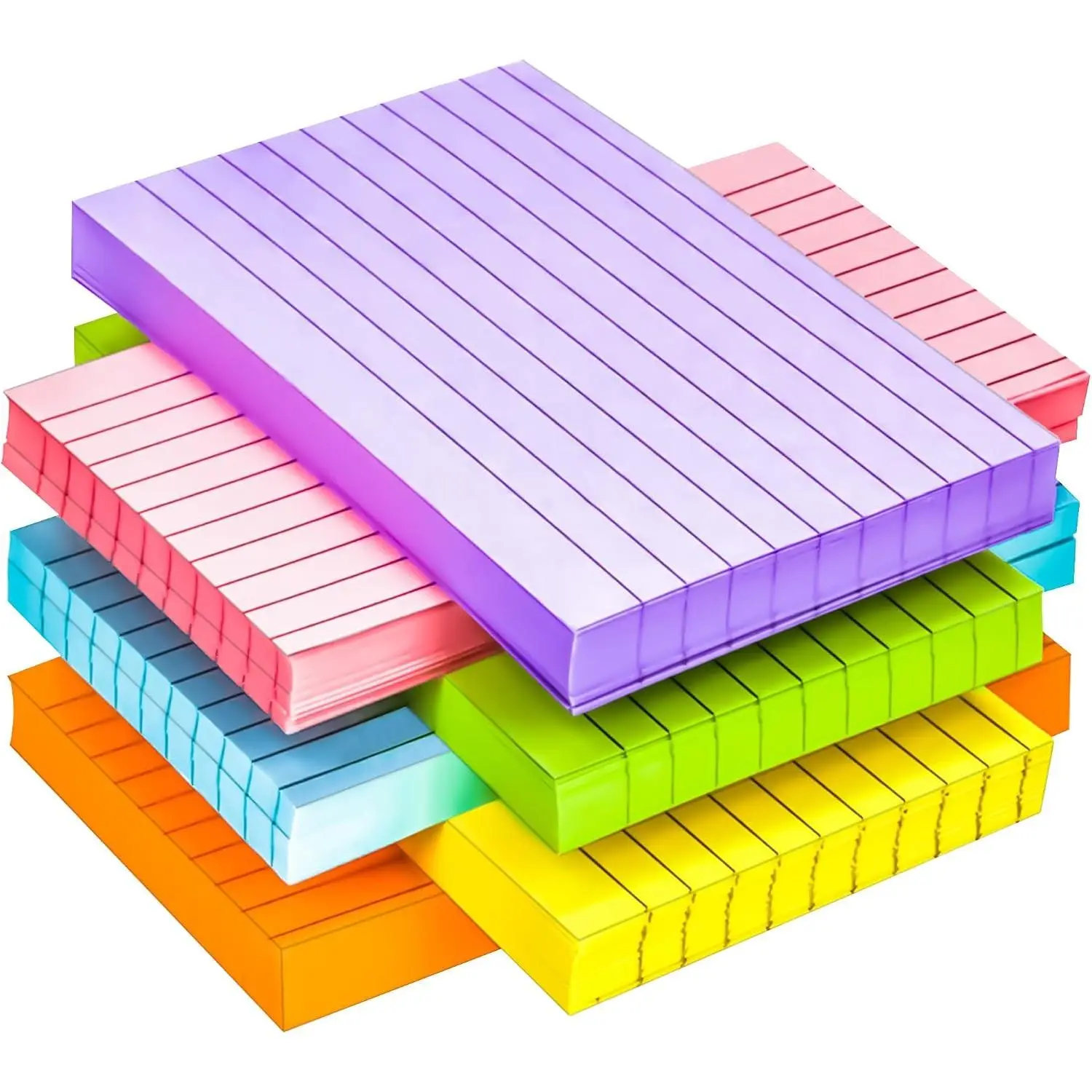 180Pcs Colored Index Cards 4x6 Inch Ruled Flash Cards with Lines, Colorful Note Card Pads Index Notebooks for Studying School College OfficeGift