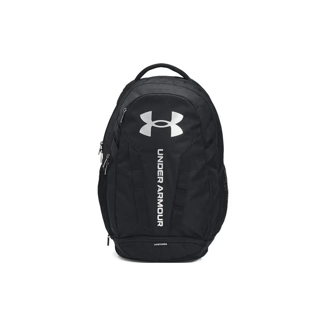 Under Armour UA Hustle 5.0 Polyester Backpack for Men and Women, Logo-Print Zippered Casual Style in Black