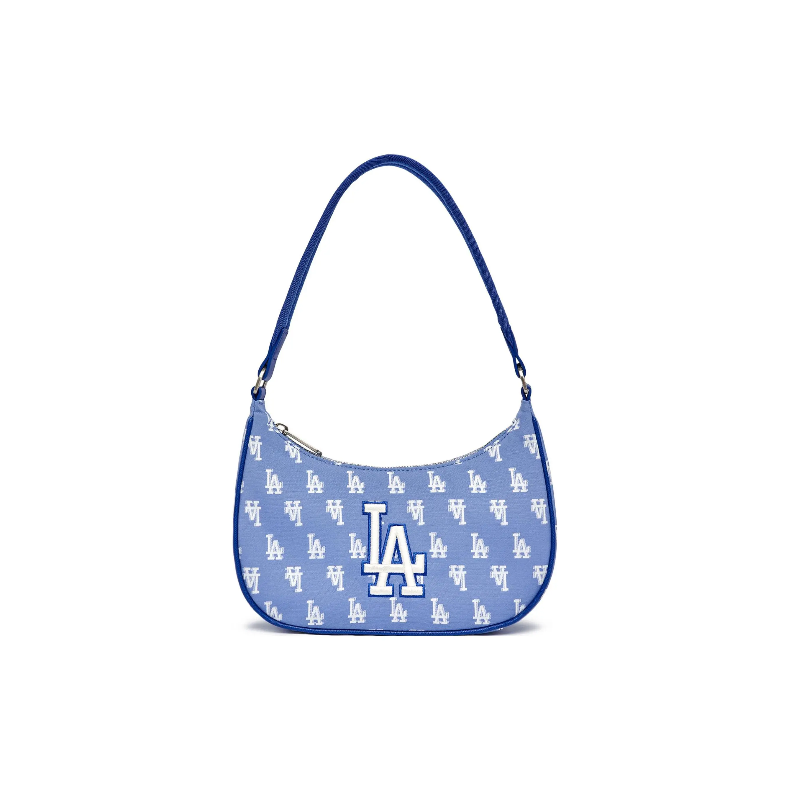 MLB Los Angeles Dodgers Vintage Logo Jacquard Polyester Crossbody Bag for Women, Blue