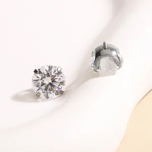 G23 Titanium Internal Thread Zircon Studs Luxury Piercing Earrings For Women