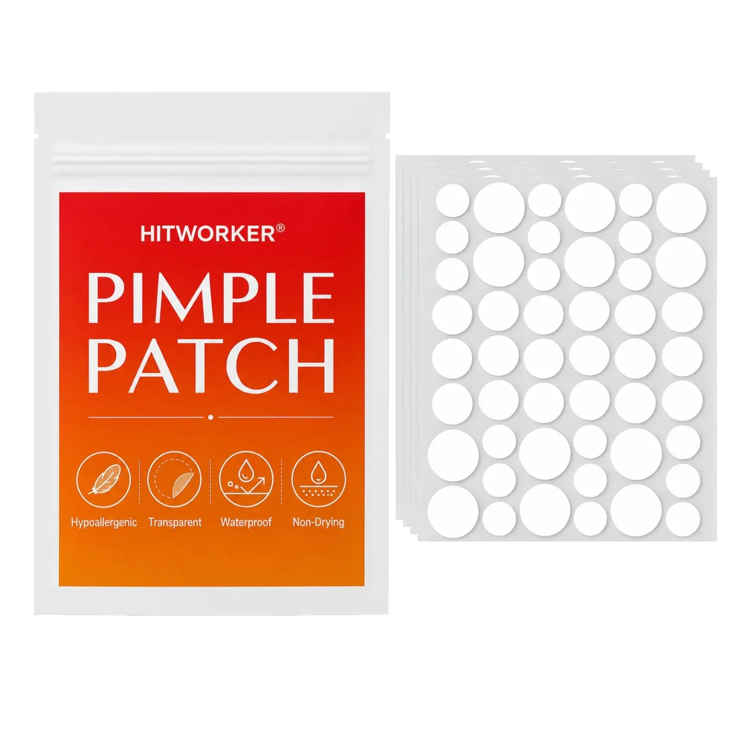 192pcs Pimple Cover Patches, Clear-Look Hydrocolloid Beauty Patches, Easy Peel Spot Cover, Day and Night Use, Skin Care Solution