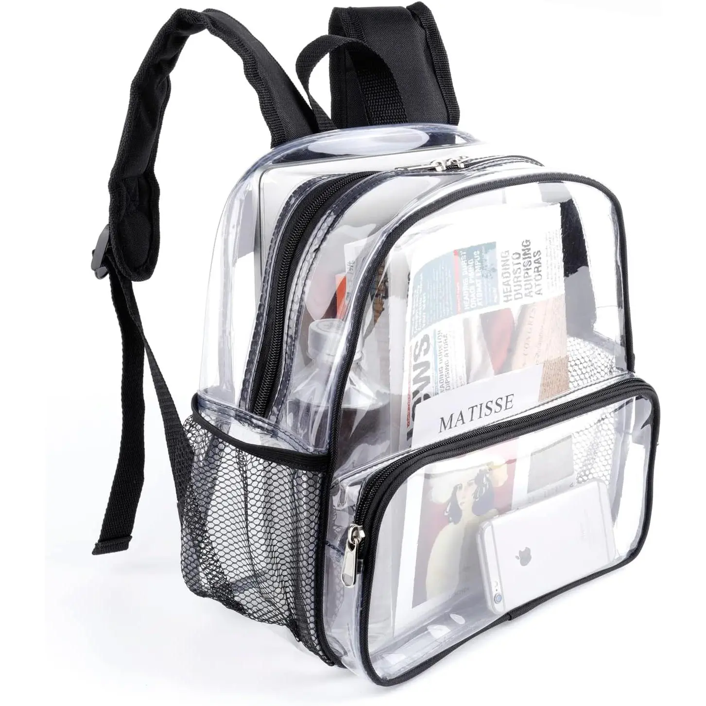Clear Backpack for Stadium Events 12x6x12, Stadium Approved Transparent Bag with Reinforced Straps for , , Concerts, Festivals