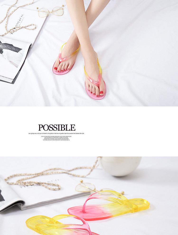 Rainbow Jelly SandalsJelly Flip Flops for Women With Flexible Sole, Soft Footbed Summer Sandals for Women