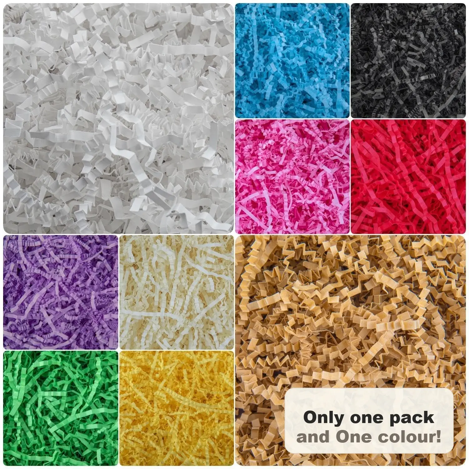 Wrinkled Paper Filler Sheets, 100g Bag Bright Color Wavy Papers, Ideal for Gift Baskets, Crafts, Bright Packaging, Gift Wrapping Supplies, Easter Christmas New Year Decorations