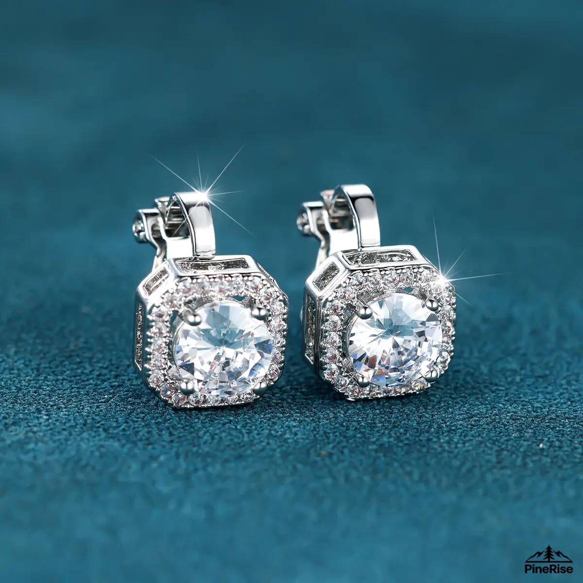 Round Shiny Diamond Inlaid Copper Stud Earrings Elegant Classic All-match Women Ear Jewelry Glamour Accessories For Indoor Leisure Daily Party Outfit