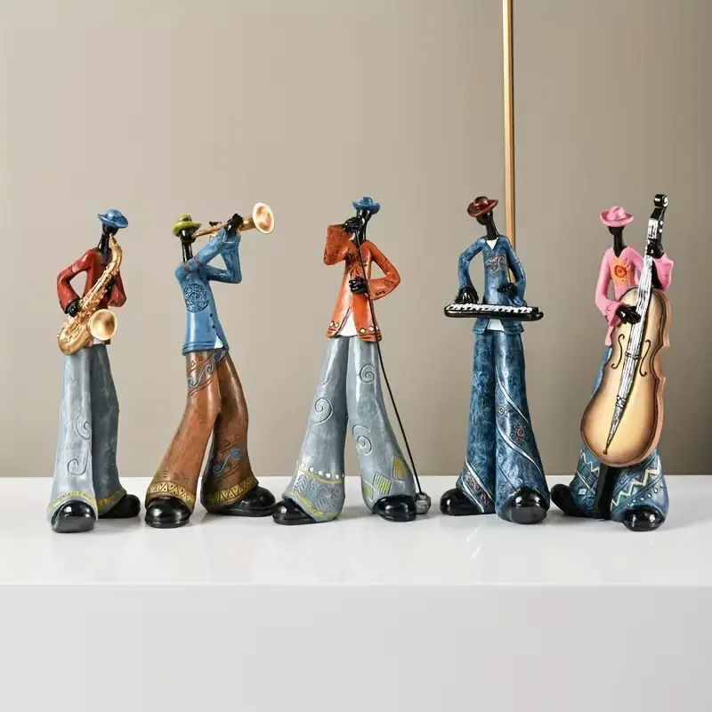 Creative retro band art figurines, Resin Ornament, decorative piece, for music and characters. Suitable for living room, bookshelf, TV cabinet, and wine cabinet as decorative items.