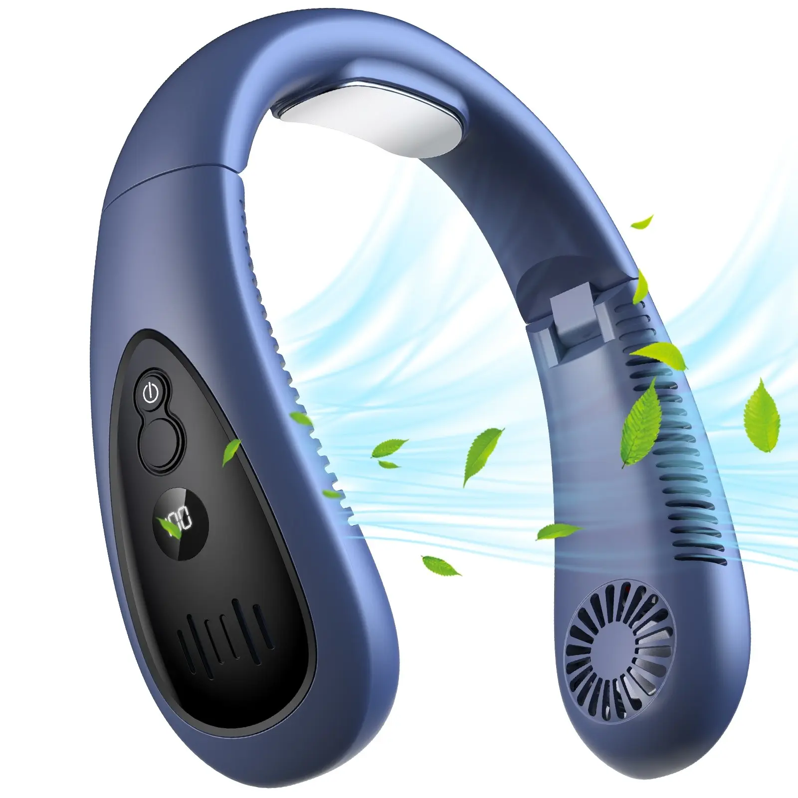 Portable Neck Air Conditioner, 360° Cooling Airflow, Hands-Free Clip-On Leafless Fan, Rechargeable USB Mini Fan for Home Office Outdoor