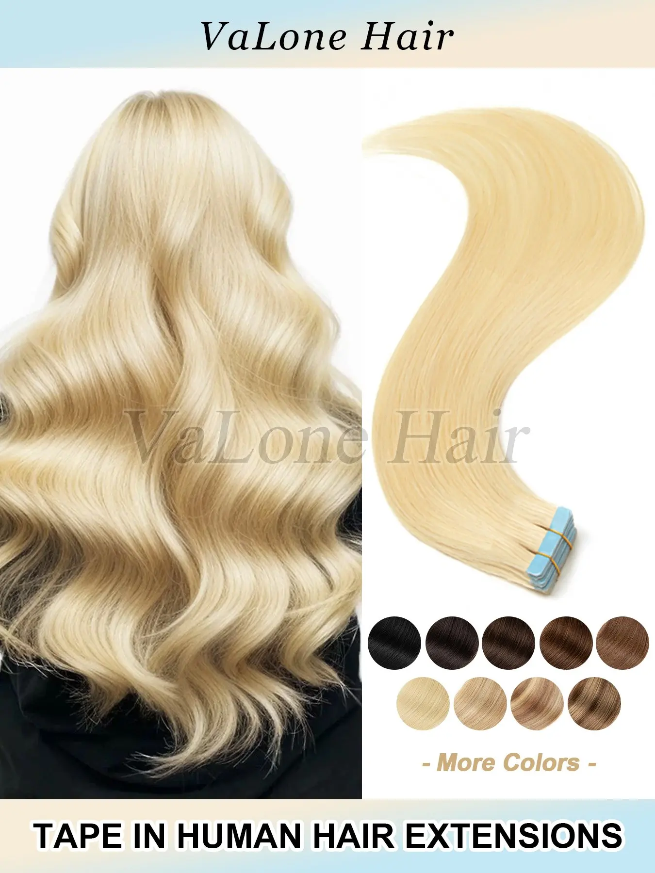 Human Hair Silky Straight Wig Extensions, Tape-In Style, Medium Length (12-22 Inches), Seamless Fit, Invisible Tape, Women's Use, 20 Pieces/pack