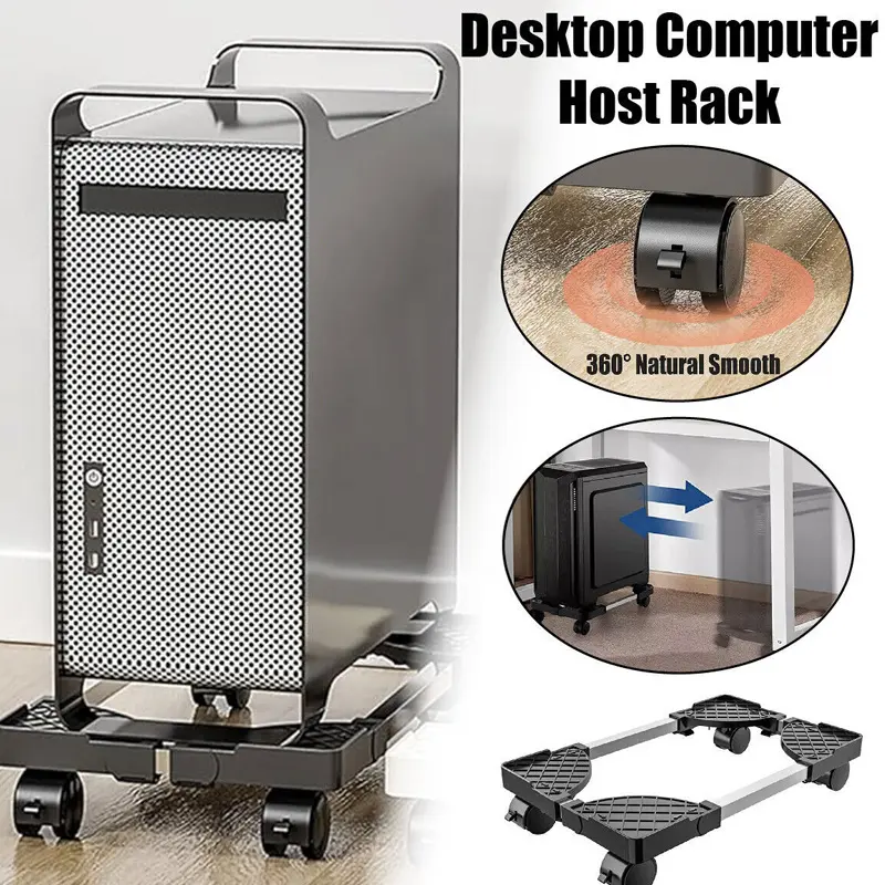 High quality floor standing mobile PC stand with 4 locking casters, suitable for most offices home under desk CPU stand