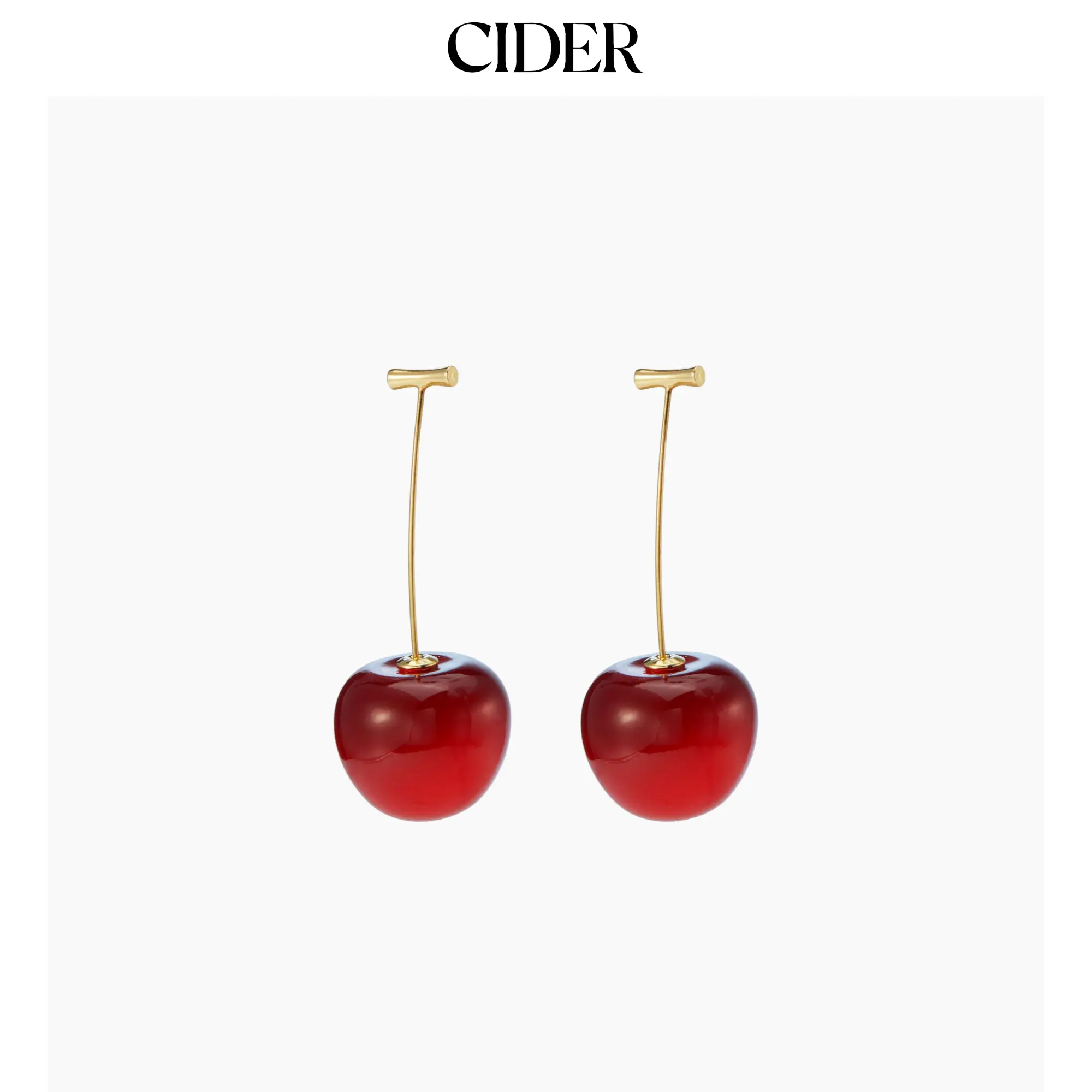 Cider [one-size] Cute Cherry Drop Earrings