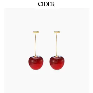 Cider [one-size] Cute Cherry Drop Earrings