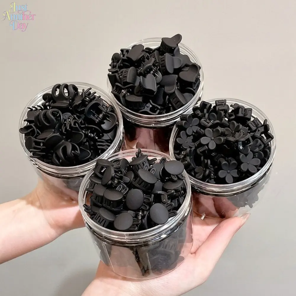 30Pcs Black Mini Hair Claw Clips Set, Matte Black Small Hair Clips for Bangs, Broken Hair & Princess Hairstyle, Tiny Hair Accessories for Women & Girls