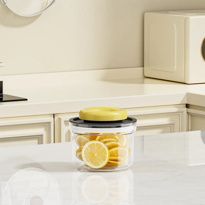Airtight food storage canisters with press-to-seal lids; clear glass jar set in three sizes (550ml, 1000ml, 1900ml) suitable for grains, nuts, spices, and pasta; kitchen cabinet storage containers.