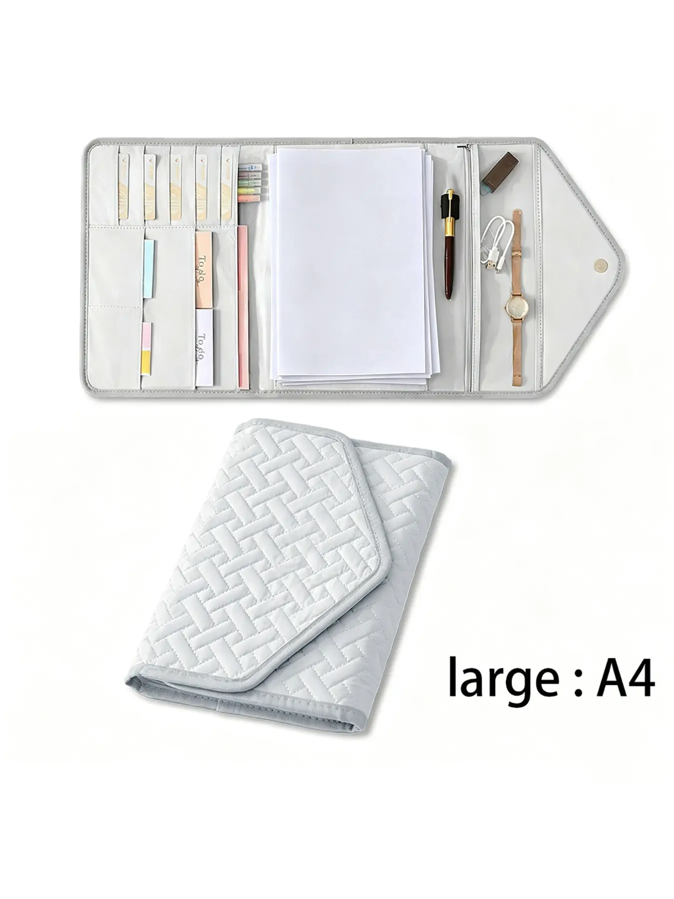 1pcs Foldable File Bag, A4/a5 Document Organizer, Multi-Pocket Partitioned Storage, Ideal for Files, Books, Passports, Cards