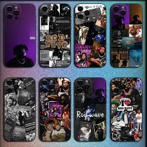 Rapper R-Rod Wave Phone Case For iPhone 17,16,15,14,13,12,11,Pro,X,XS,Max,Plus,Soft Black Cover