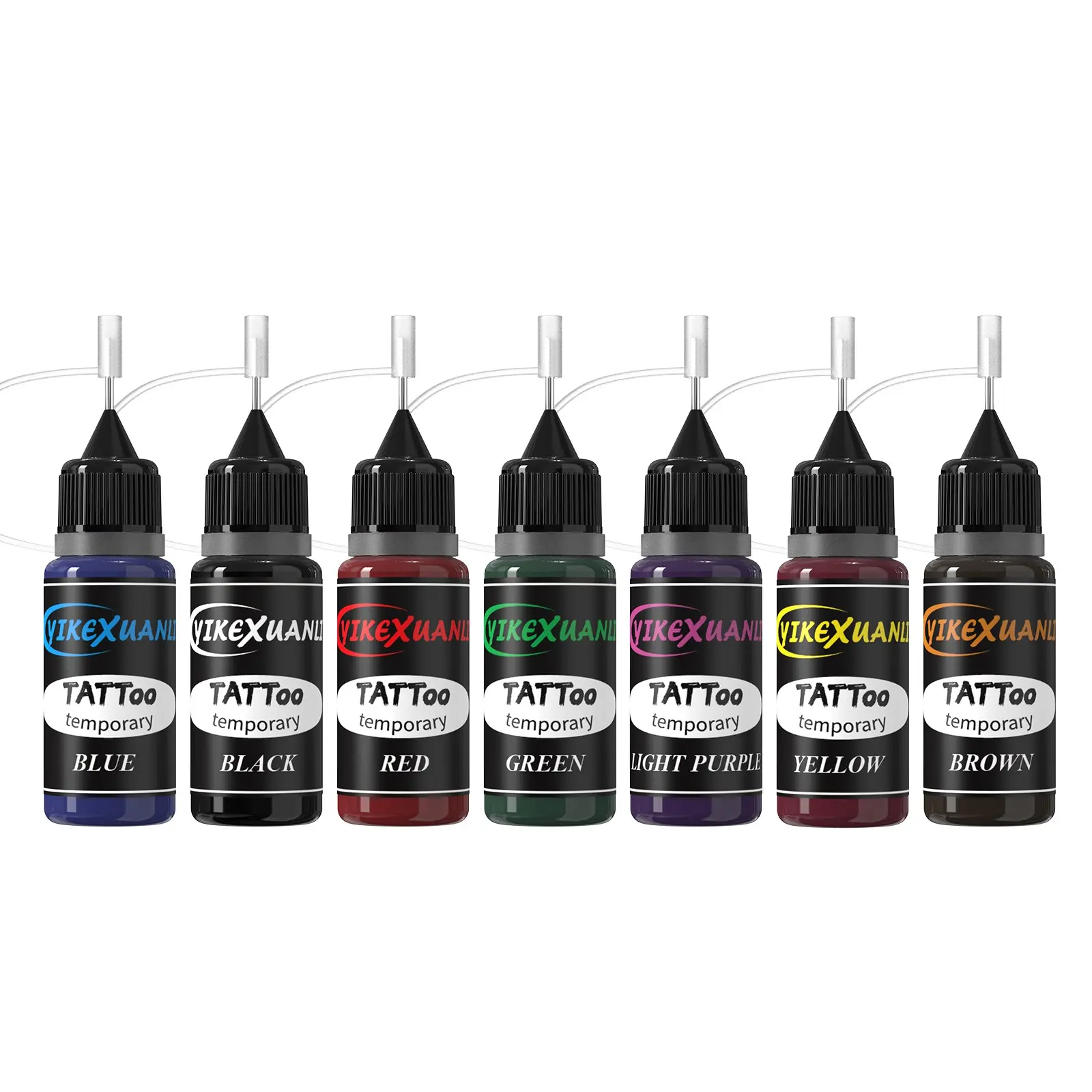 7-Pack Temporary Tattoo Liquid Set, 10ML Dropper Bottles, Waterproof Long-Lasting, DIY Body Art Waterproof Body Paint for Weddings, Parties, Photoshoots