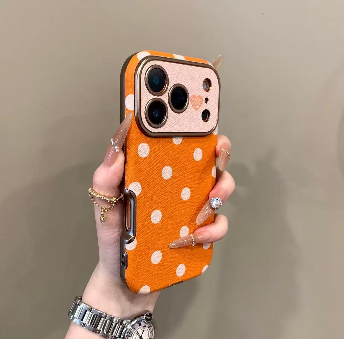 Chic Oversized Window Polka Dot Shockproof Case for iP17Promax/16/15/14 - Luxury & Unique Protection for Your Phone Aesthetic Cellphone Smartphone Casing Chic Oversized Window Polka Dot Shockproof Case for iP17Promax/16/15/14 - Luxury & Unique Protection for Your Phone Aesthetic Cellphone Smartphone Casing