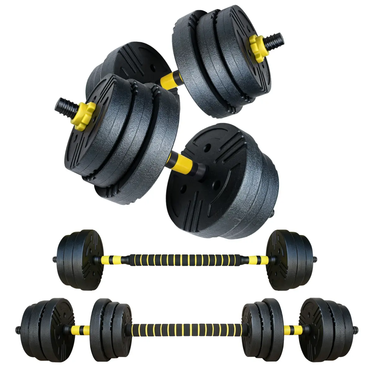 [Bellemave]Adjustable Dumbbells, 45 lbs/66 lbs Free Weight Set with Connector, Multifunctional Set Used as Barbell, Dumbbell, Push-ups and Weight Plate, Fitness Exercises for Home Gym, Full Body Workout, Unisex, Weight Lifting
