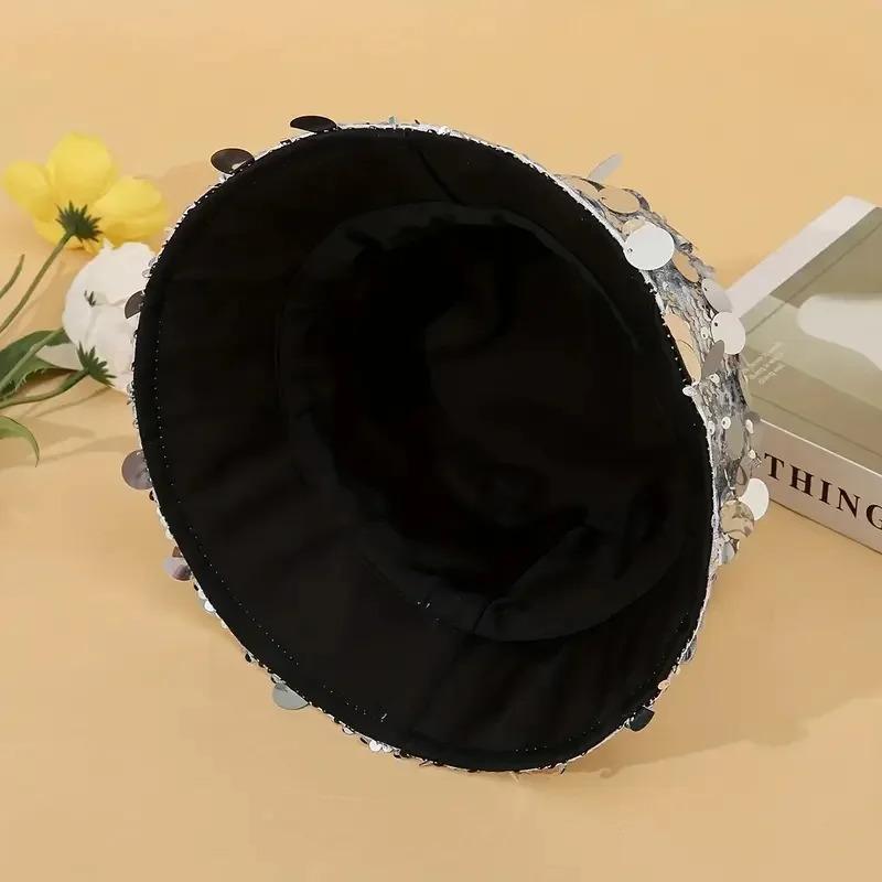 Glittering Silvery Sequin Bucket Hat Lightweight Fisherman Cap for Trendsetters - Perfect Festival & Rave Accessory