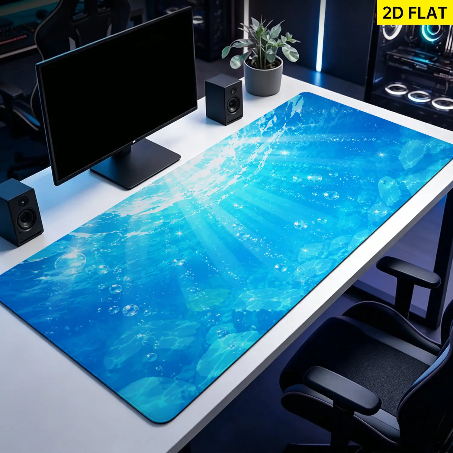 Extra Large Underwater Ocean Bubble Mouse Pad,Non Slip Rubber Pad,Desktop Decoration Drotection Pad,Washable,Lock Edge Multi Size,Premium Multipurpose Mousepad For Office,Study,Gift for Family and Friends