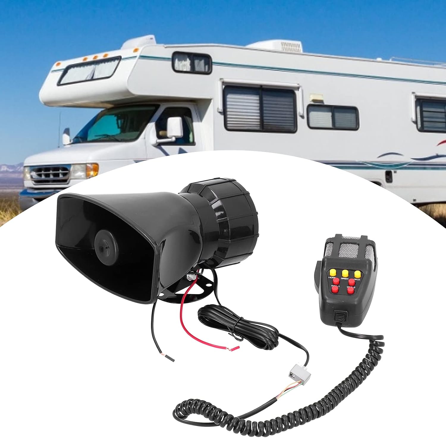 7-tone car horn microphone PA speaker amplifier 12V 20W 115dB