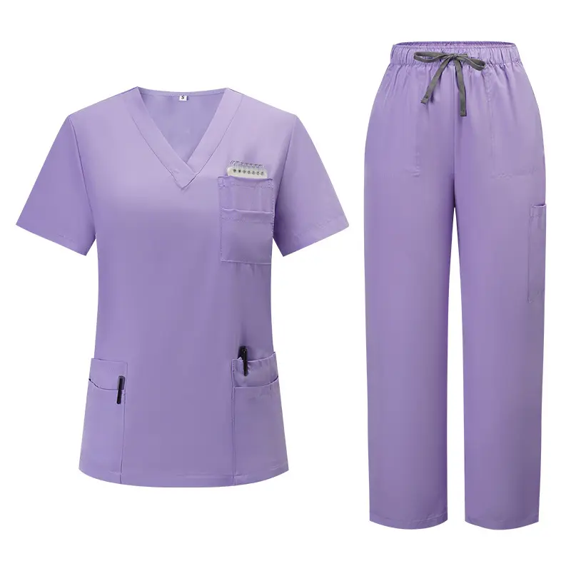 New Arrival Medical Scrubs Uniform Set for Nurses Doctors Surgical Scrub Top with Straight Leg Pants Durable Work for Hospital Operating Room Clinic Dental Vet Medical Students Daily Work Training Use