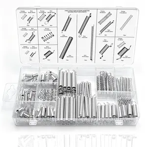 200pcs Compression & Extension SpringAssortment Set, Small Metal Loose Steel Coil Springs Assortment Kit AssortedW/Plastic Storage Box