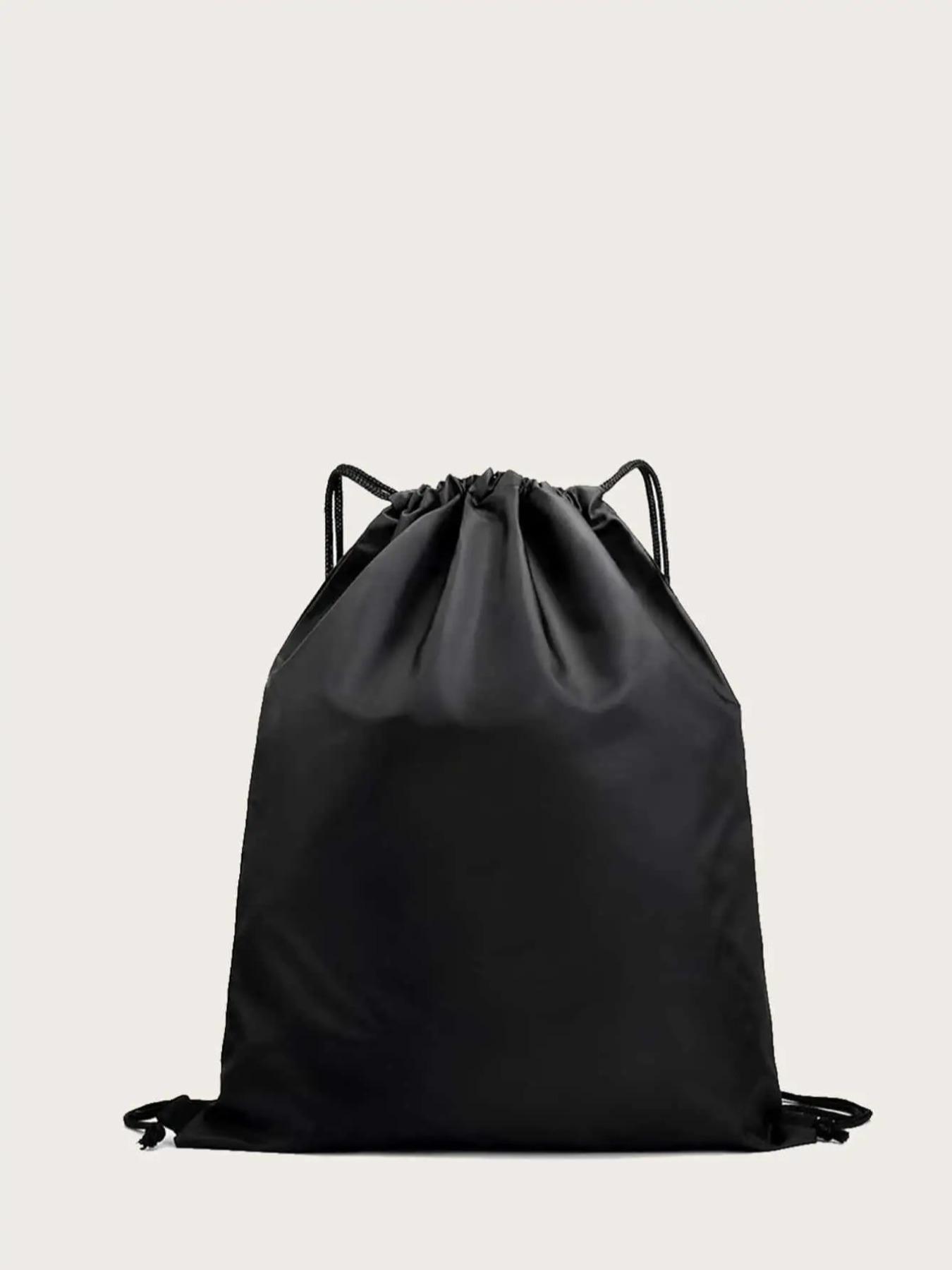 1 Piece Plain Drawstring Backpack, Casual Nylon Waterproof Sports Backpack, Multifunctional Sports Bag for Travel Fitness Work, Durable Waterproof Bag
