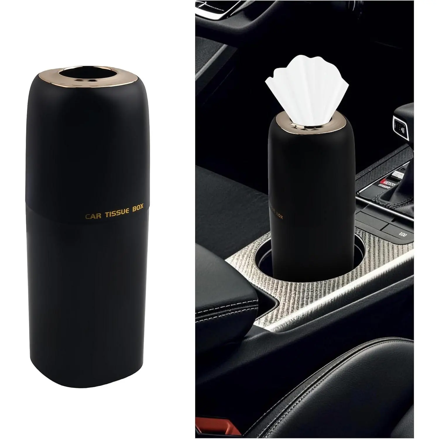 Tissue Holder,Detachable  Tissues Cylinder | For Storing 2 Types of Tissues,Compact & Stylish  Tissue Box for Cup Holder,As  Storage Organizer & Interior Accents