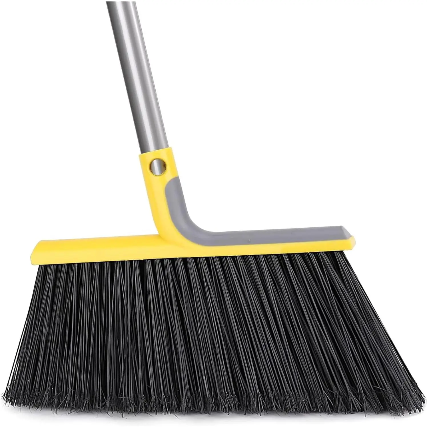 Heavy-Duty Commercial Broom for Outdoor Cleaning, 58-Inch Handle, Durable Bristles for Garage, Patio, Courtyard, Leaves and Debris Removal