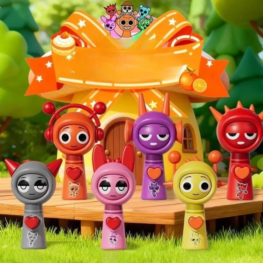 3/6pcs Mini Sprunki Action Figure Face-changing Toy Movie Sprunki Wenda Model Doll Figurines with Keychain Kids Gift