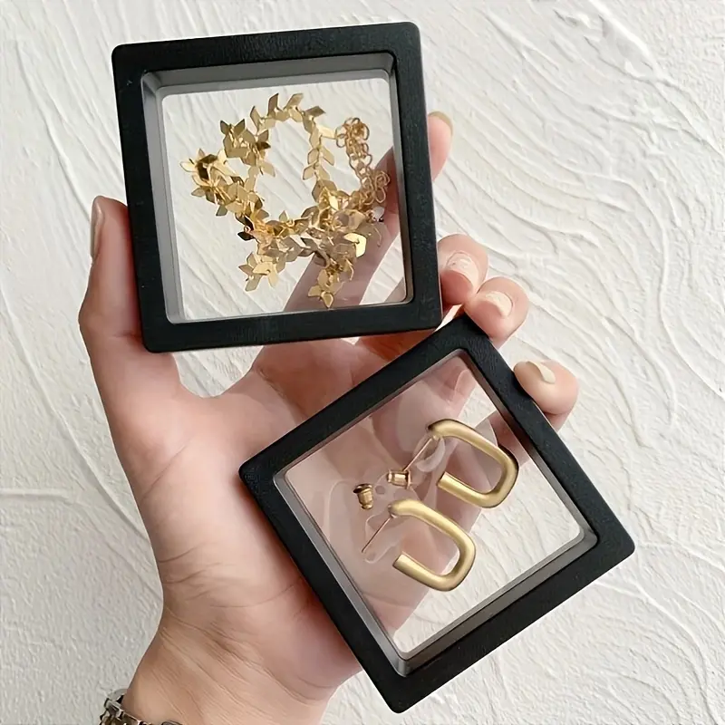 [Display Frame For Jewelry] 3D Floating Display Frame, Jewelry, Coins And Collectibles Display Box, Transparent Packaging, Suitable for Handmade Art Exhibition, Home Decoration And Beaded Supplies, Floating Frames