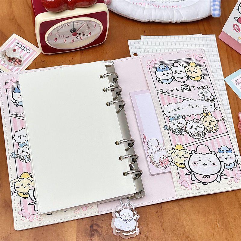 Chiikawa A6 Loose-leaf Notebook Cute Kawaii Portable Journal Book Students Detachable Pages Diary Planner Stationery Girl Gift