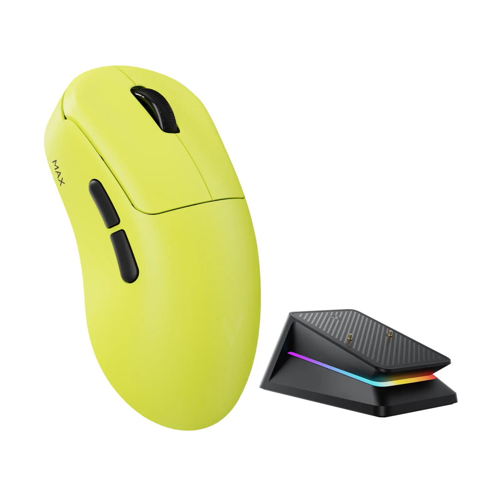 Rapoo VT3S MAX Gen-2 Wireless Gaming Mouse with P5 RGB Mouse Charging Dock - True 8K Wireless Polling Rate, 49g Lightweight, Up to 750 Hr Battery, Nordic nRF54L15 MCU, 120M Optical Switch, 8 Programmable Buttons, Macro Enabled for Windows, MAC, PC