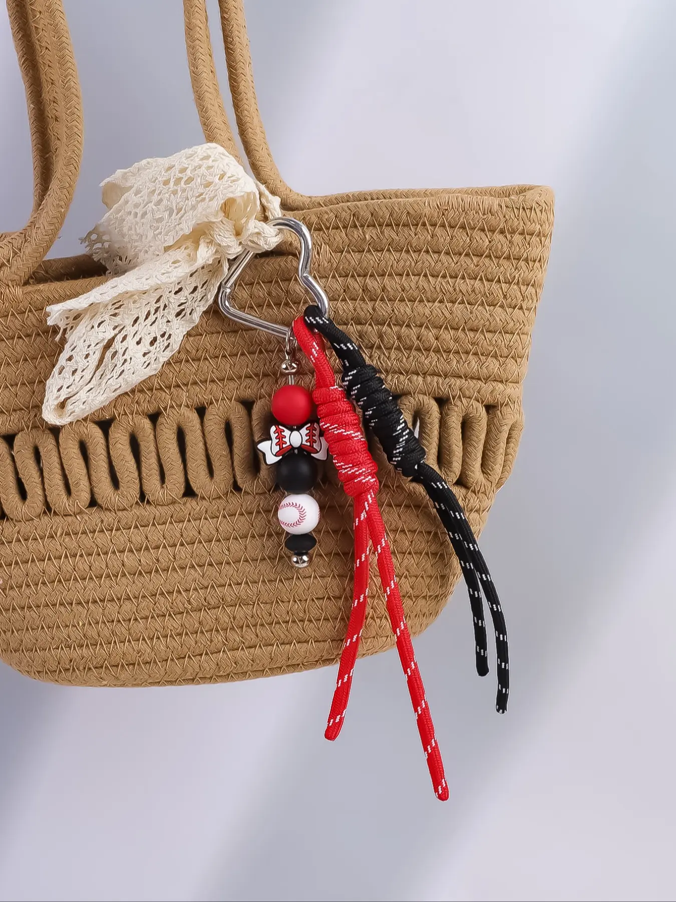 Sporty Beaded Keychain Inspired by Baseball Football Basketball, Sports Themed Keychain, Athletic Accessory Keychain, Baseball And Football Keychain, Wrist Strap Design, Perfect Gift for Sports Enthusiasts, Lightweight Keychain