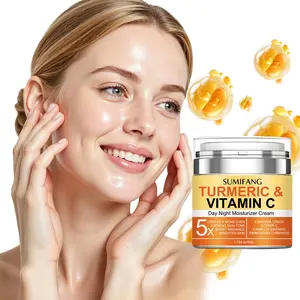 Turmeric & Vitamin C Night Cream, 5x Moisturizing, Even Skin Tone, Brightening, Camellia & Castor Oil, 1.764 Oz/50g