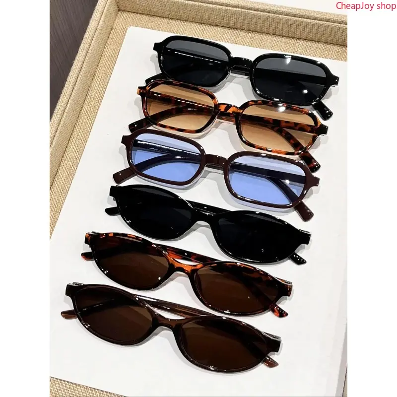 2026 6 Pairs Retro Small Frame Classic Sunglasses for Men and Women, Vintage Sun Glasses, Stylish Travel Sunglasses for Everyday, Versatile UV Protection Glasses