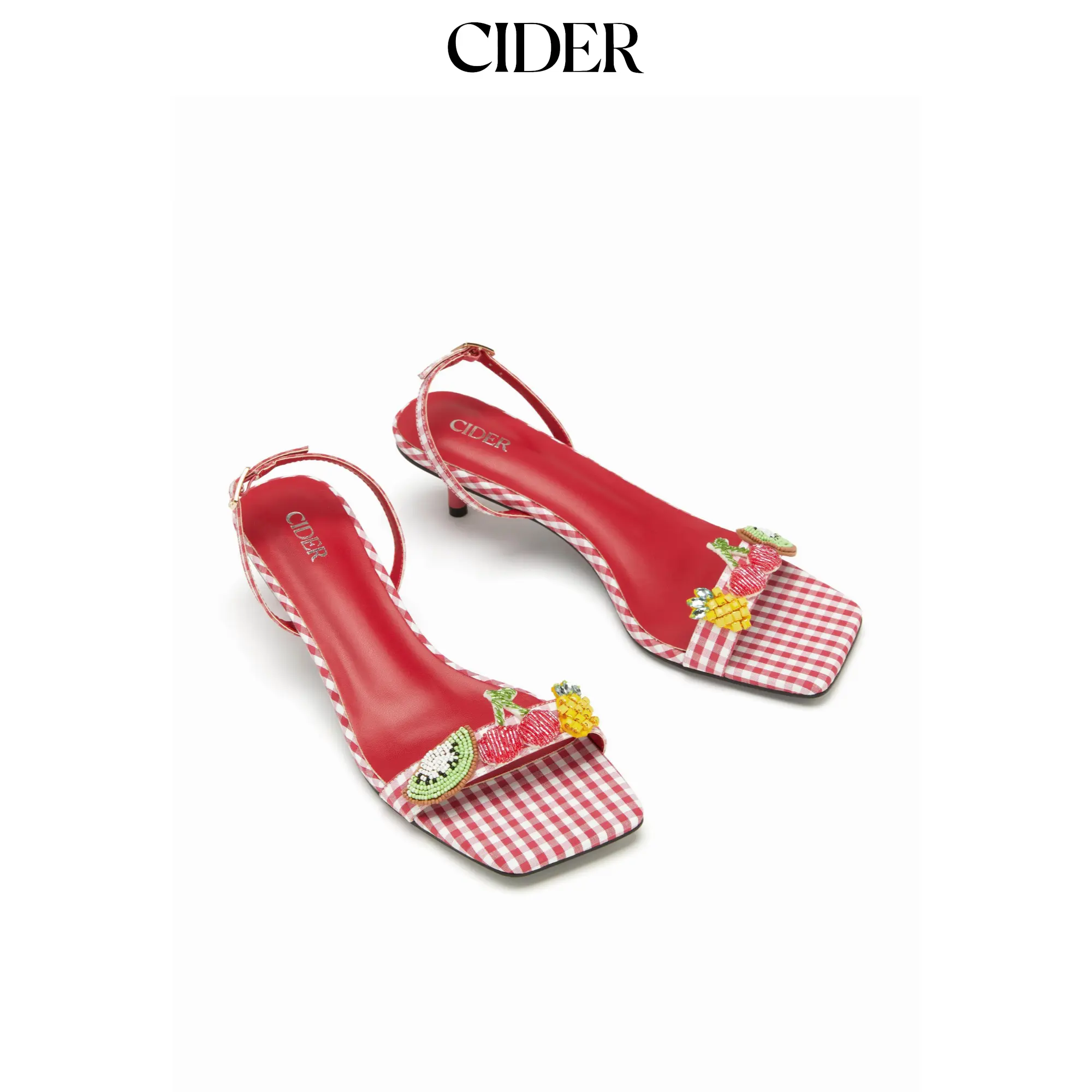 Cider CHERRY & KIWI & PINEAPPLE HEELED SANDALS SohoChic