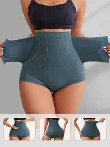 Women's High Waist Double Pressure Shapewear Pants,High Stretch Shaper,Adjustable Hook Eye Design Breathable Comfortable  Bottoms,Womenswear,Tuck Garment,Highwaist Girdle Everyday